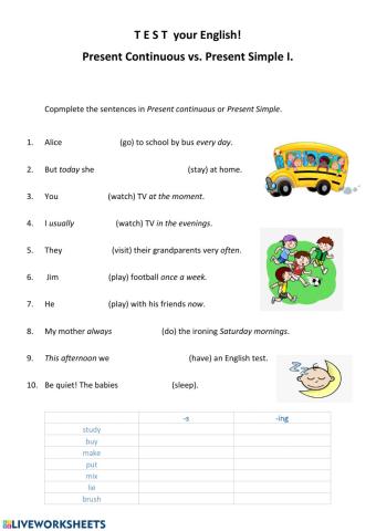 Present continuous vs. present simple