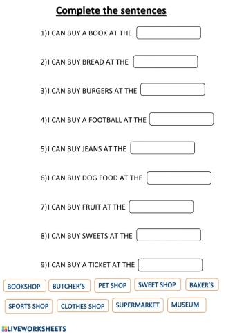 Complete the sentences