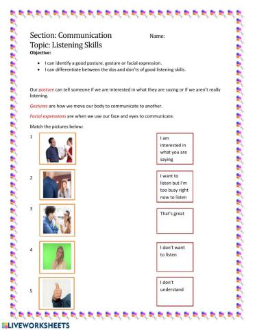 Listening skills: body language