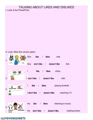 About Likes and dislikes