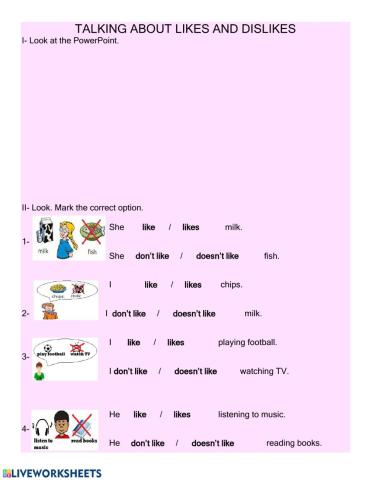 About Likes and dislikes