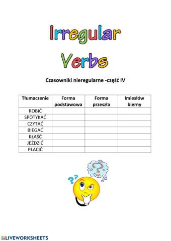 Irregular verbs - part 4
