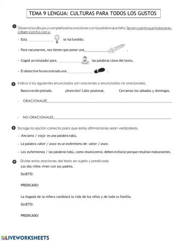 examen teman 9 lengua