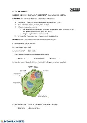 NS123 PART1. LIVING THINGS. 5 PRIMARY. MADRID. RICHMOND SANTILLANA.