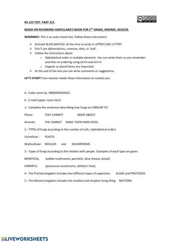 NS123 PART2. LIVING THINGS. 5 PRIMARY. MADRID. RICHMOND SANTILLANA