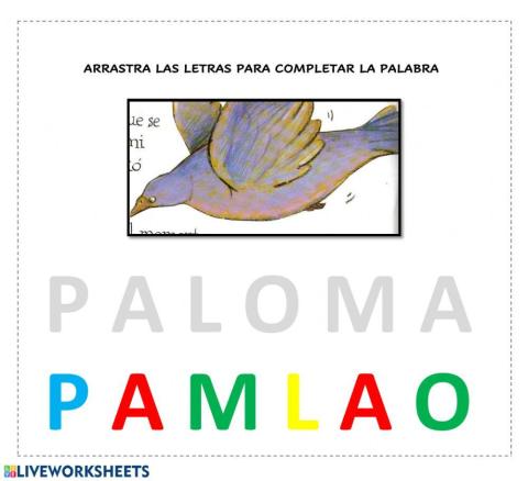 Completar la palabra: paloma