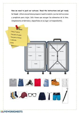 Preparing our suitcase