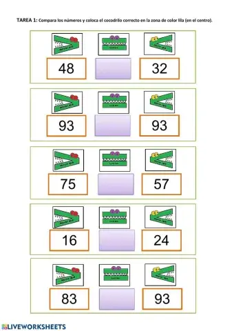 Mayor que, igual y menor que.