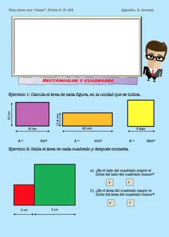 Área del rectángulo y del cuadrado