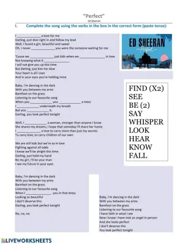 Simple Past (Perfect song by Ed Sheeran)