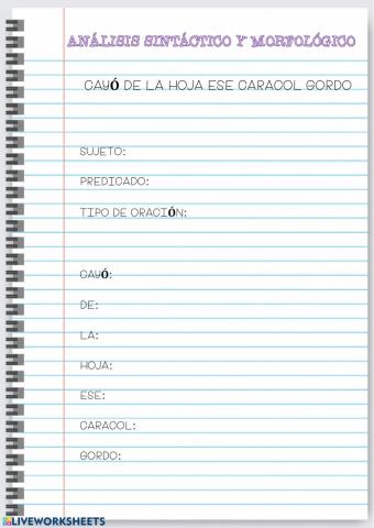 Análisis sintáctico y morfológico