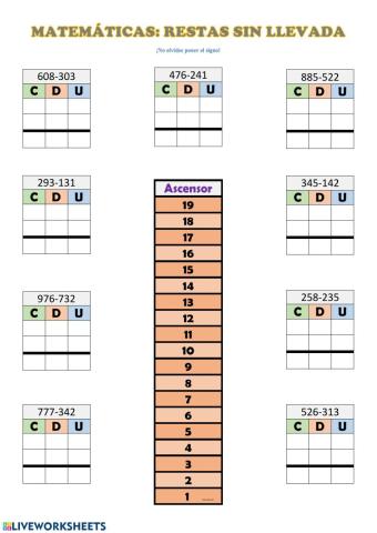 Restas sin llevada II
