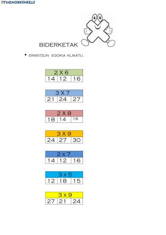 Biderketak 3ko taula