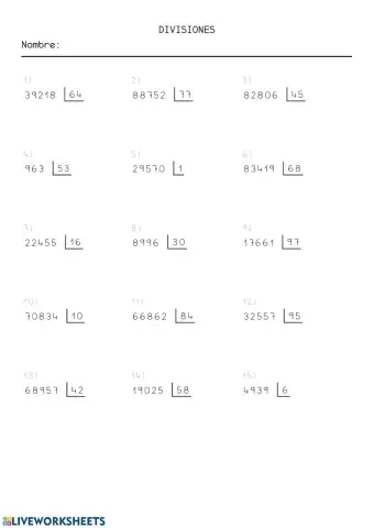Divisiones dos cifras