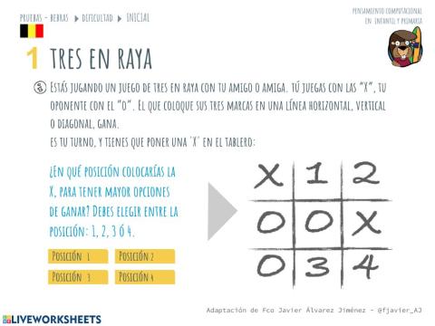 Pruebas Bebras - Tres en Raya