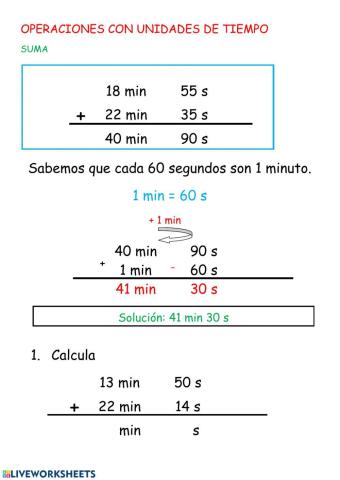 Suma de unidades de tiempo