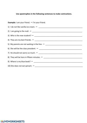 Apostrophe - Contractions - Omission 2