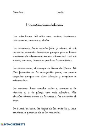 Las estaciones del año