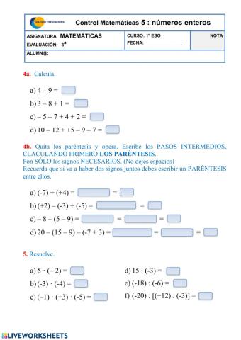 Control números enteros 2