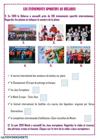 Les évènements sportifs internationaux du Bélarus