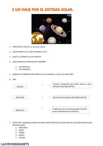 Viaje por el sistema solar