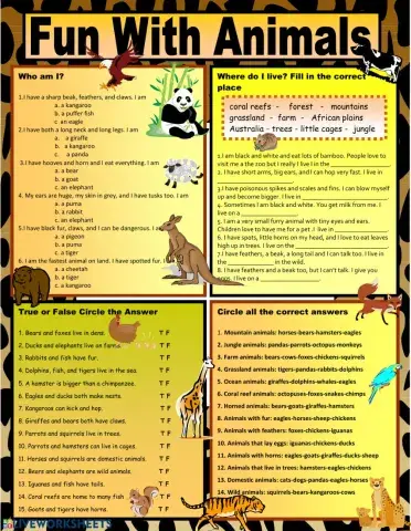 Animals and habitats