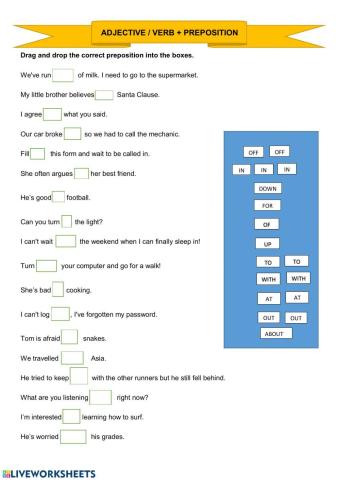 Adjective-verb+preposition