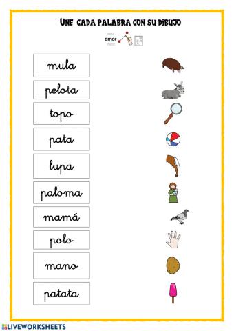 Unir palabra y dibujo