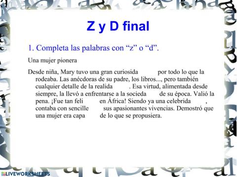 Z y D finales