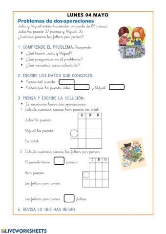 Problemas de dos operaciones