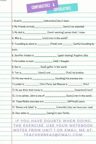 Comparatives and superlatives I