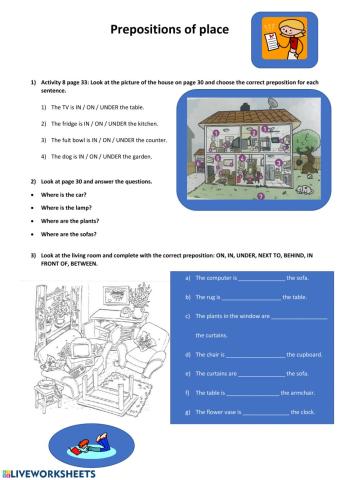 Prepositions of place