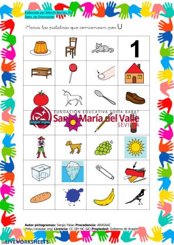 Señala las que empiezan por U