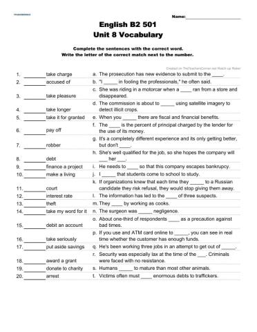 English B2 Vocabulary