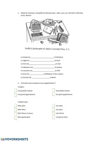 Les prépositions de lieu