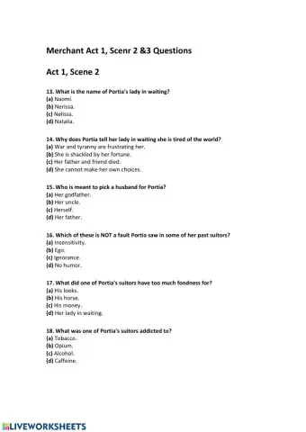 Shakespeare Merchant of Venice Act 1, 2-3