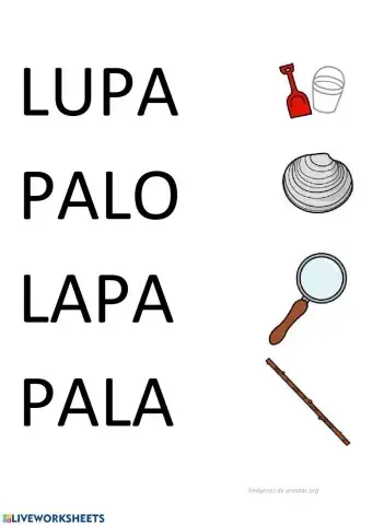 Bisilábicas con P y L