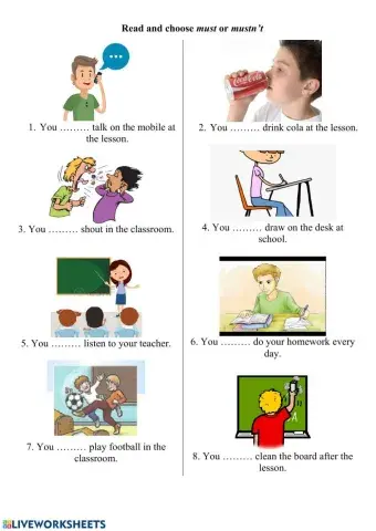 Must or mustn't for kids