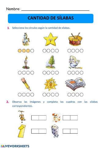 Palabras según el número de sílabas