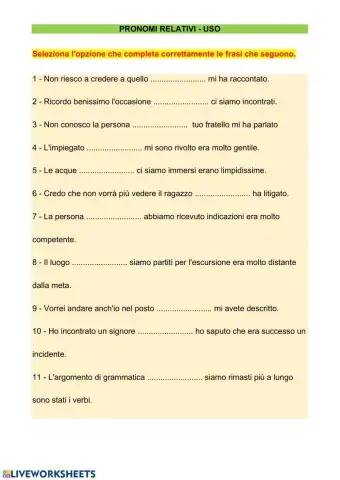 pronomi relativi uso