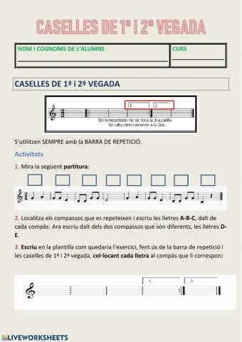 Caselles de 1ª i 2ª vegada