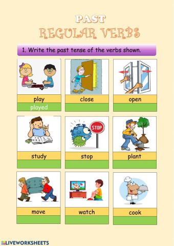 PAST TENSE Regular Verbs Practice