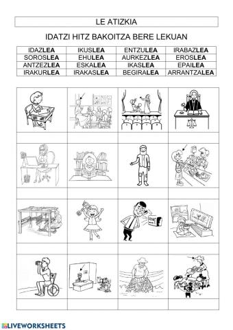 Le atzizkia eta lanbideak
