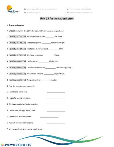Unit 13-An invitation letter