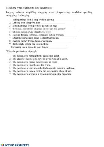 Types of crime, Crime fighters