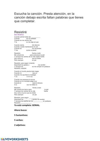 Dictado, sustantivos