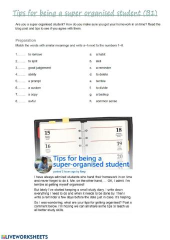 Tips for being a super organized student
