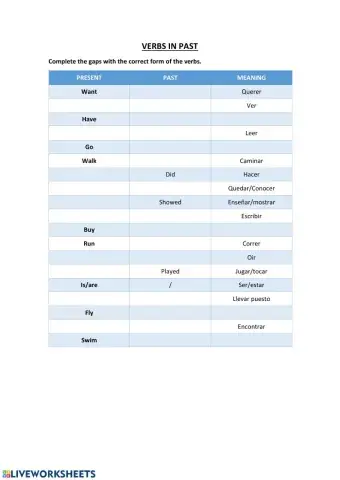 Regular and irregular verbs