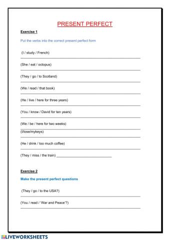 Present Perfect tense