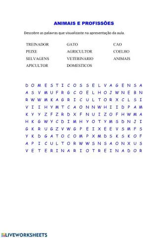 Animais e profissões